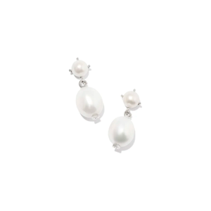 Kendra Scott Silver Eve Drop Earrings in White Pearl