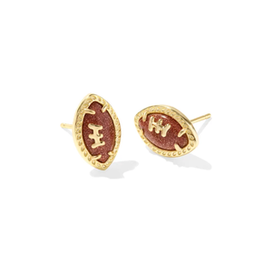 Kendra Scott Gold Football Stud Earrings in Orange Goldstone