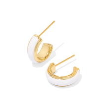 Load image into Gallery viewer, Kendra Scott Gold Ainsley Enamel Huggie Earrings
