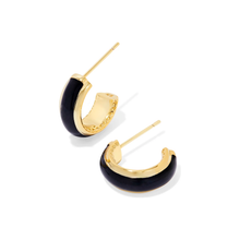 Load image into Gallery viewer, Kendra Scott Gold Ainsley Enamel Huggie Earrings
