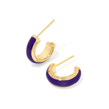 Load image into Gallery viewer, Kendra Scott Gold Ainsley Enamel Huggie Earrings
