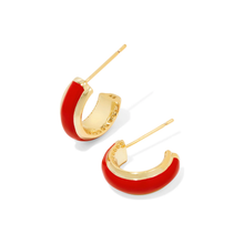 Load image into Gallery viewer, Kendra Scott Gold Ainsley Enamel Huggie Earrings
