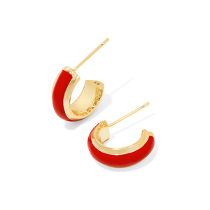 Kendra Scott Gold Ainsley Enamel Huggie Earrings