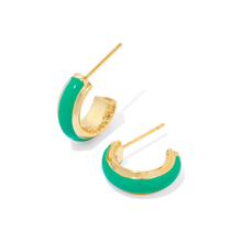 Load image into Gallery viewer, Kendra Scott Gold Ainsley Enamel Huggie Earrings
