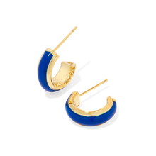 Load image into Gallery viewer, Kendra Scott Gold Ainsley Enamel Huggie Earrings
