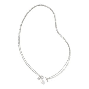 Kendra Scott Eve Silver Multi Strand Necklace in White Pearl