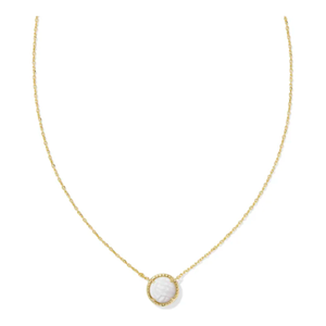 Kendra Scott Volleyball Necklace in White MOP