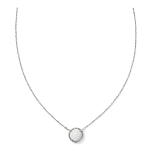 Kendra Scott Volleyball Necklace in White MOP