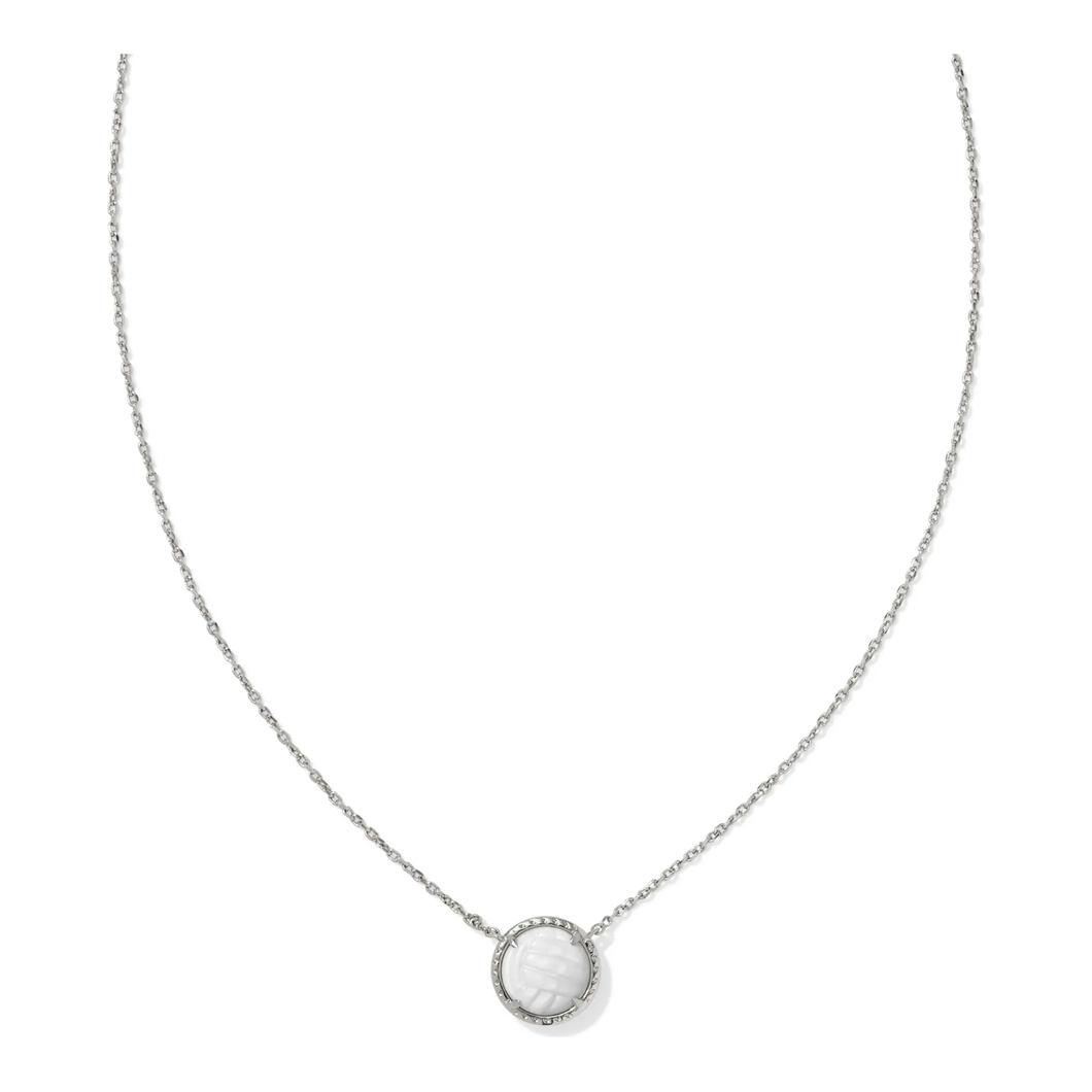 Kendra Scott Volleyball Necklace in White MOP