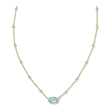 Load image into Gallery viewer, Kendra Scott Elisa Mini Gold Enamel Frame Short Pendant Necklace
