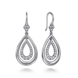 Gabriel Sterling Silver Bujukan Teardrop Fish Wire Earrings