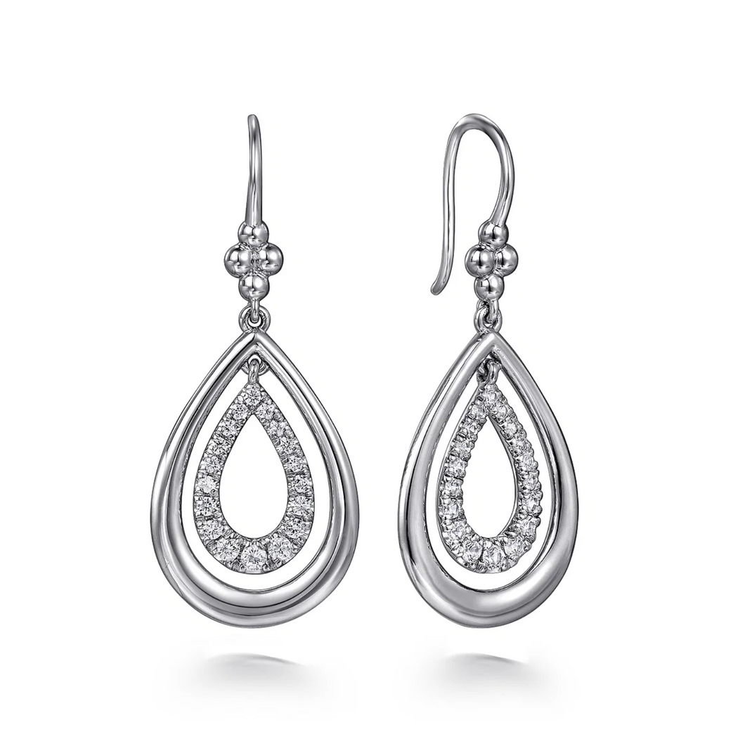 Gabriel Sterling Silver Bujukan Teardrop Fish Wire Earrings