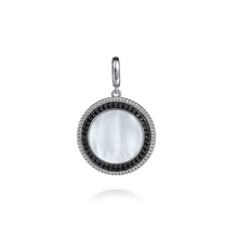 Load image into Gallery viewer, Gabriel Silver White Mother Pearl and Black Spinel Bujukan Medallion Pendant
