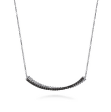 Load image into Gallery viewer, Gabriel Silver Black Spinel Bar Necklace
