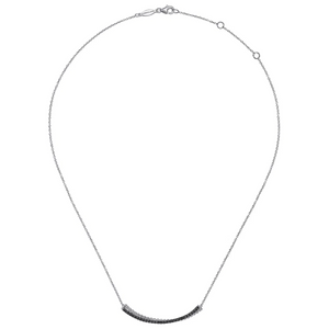 Gabriel Silver Black Spinel Bar Necklace