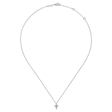 Load image into Gallery viewer, Gabriel Sterling Silver Diamond and Bujukan Bead Cross Necklace
