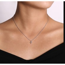 Load image into Gallery viewer, Gabriel Sterling Silver Diamond and Bujukan Bead Cross Necklace
