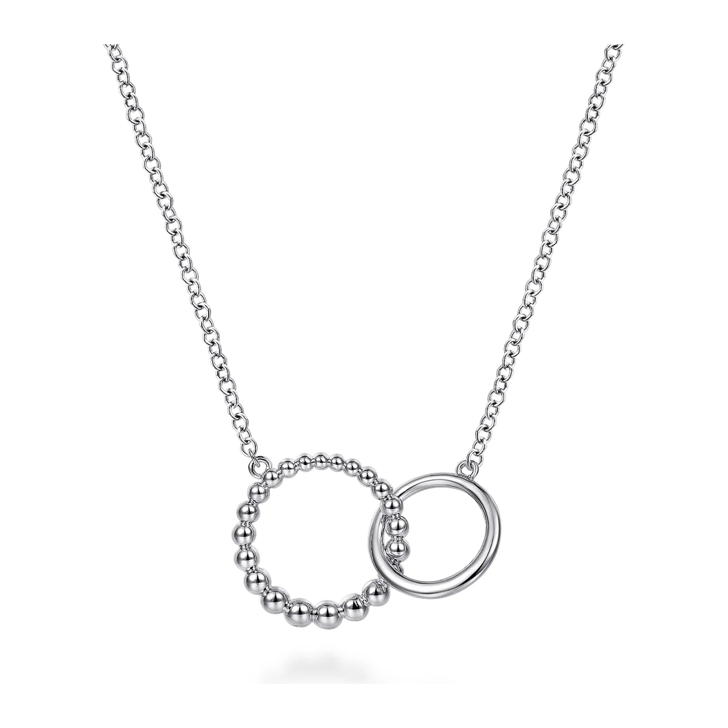 Gabriel Sterling Silver Bujukan Double Circle Necklace