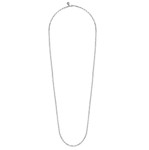 Gabriel Sterling Silver 32" Solid Paper Clip Chain Necklace