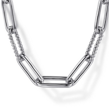 Load image into Gallery viewer, Gabriel Sterling Silver Oval Link Chain Necklace with Bujukan Stations
