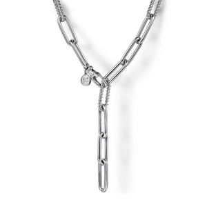 Gabriel Sterling Silver Y Chain Necklace