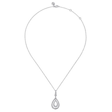 Load image into Gallery viewer, Gabriel Sterling Silver White Sapphire Bujukan Teardrop Pendant Necklace
