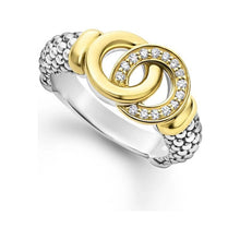 Load image into Gallery viewer, Lagos 18k and Sterling Silver Interlocking Diamond Ring
