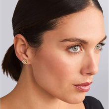 Load image into Gallery viewer, Lagos 18K and Sterling Silver Interlocking Diamond Stud Earrings
