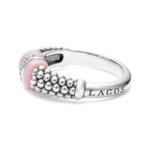 Load image into Gallery viewer, Lagos Sterling Silver Pink Caviar Diamond Station Fashion Ring
