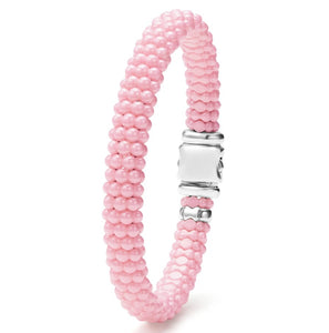 Lagos Sterling Silver Pink Caviar 9mm Ceramic Bracelet