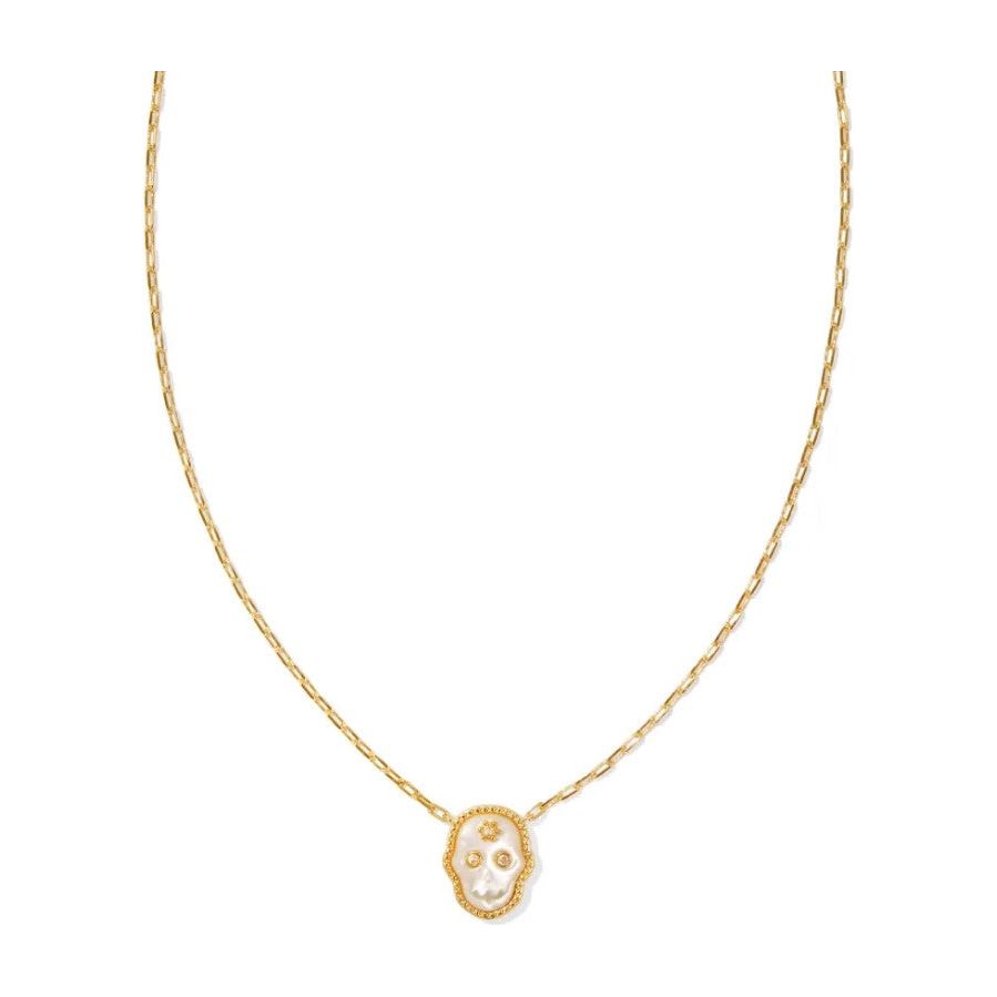 Kendra Scott Gold Skeleton Necklace in Ivory Mother of Pearl