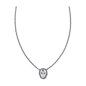 Kendra Scott Gunmetal Skeleton Necklace in Ivory Mother of Pearl