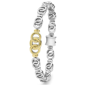 Lagos 18k Gold & Sterling Silver Interlocking Tennis Bracelet