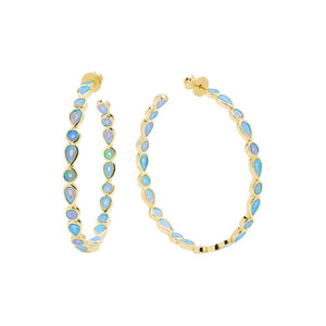 Isla 2" Opal Hoops