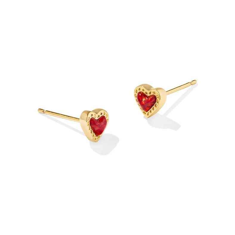 Kendra Scott Mini Ari Heart Gold Earrings