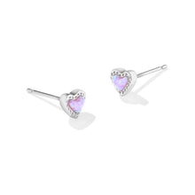 Load image into Gallery viewer, Kendra Scott Mini Ari Heart Silver Earrings
