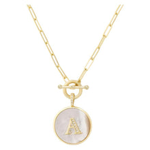 Load image into Gallery viewer, Love Letters Initial Medallion Toggle Necklace
