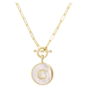 Love Letters Initial Medallion Toggle Necklace