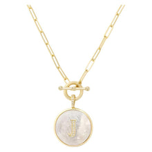 Load image into Gallery viewer, Love Letters Initial Medallion Toggle Necklace
