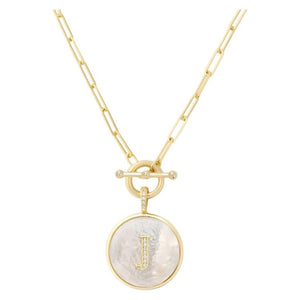 Love Letters Initial Medallion Toggle Necklace