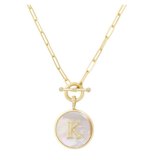 Love Letters Initial Medallion Toggle Necklace