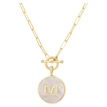 Load image into Gallery viewer, Love Letters Initial Medallion Toggle Necklace
