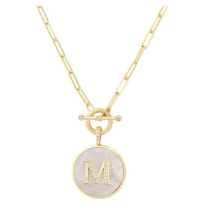 Love Letters Initial Medallion Toggle Necklace