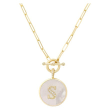 Load image into Gallery viewer, Love Letters Initial Medallion Toggle Necklace
