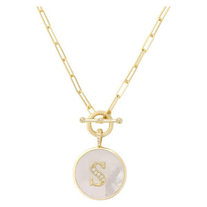 Love Letters Initial Medallion Toggle Necklace