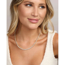 Load image into Gallery viewer, Not Your Basic Tennis Necklace in White Diamondettes
