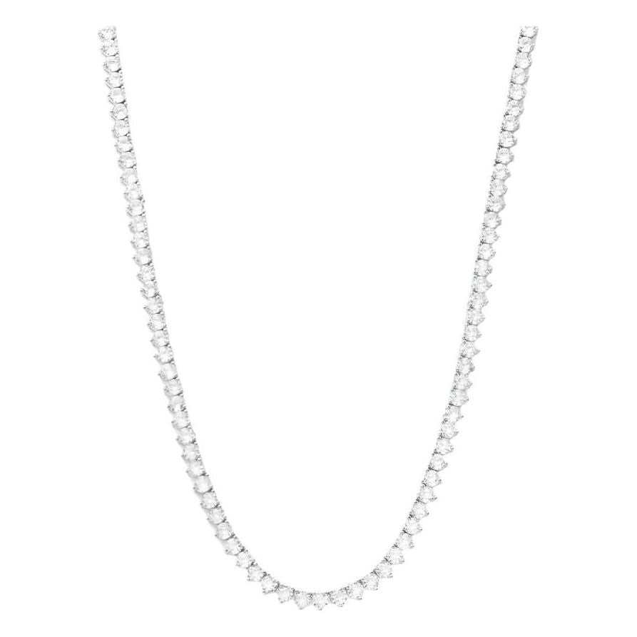 Not Your Basic Tennis Necklace in White Diamondettes