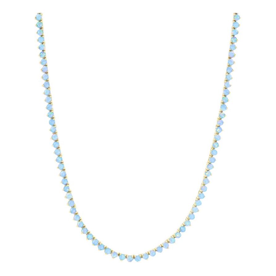 Not Your Basic Tennis Necklace in Blue Opal