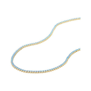 Not Your Basic Tennis Necklace in Blue Opal