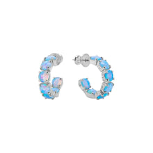 Load image into Gallery viewer, Oh She Fancy 0.75&quot; Hoops in Blue Opal
